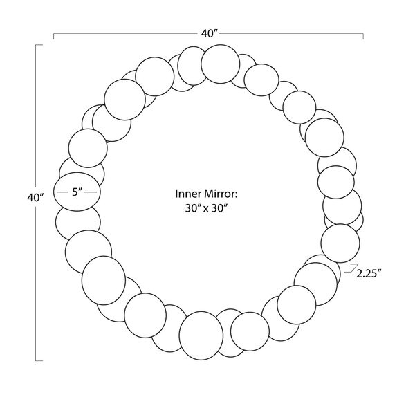 Ember Round Mirror Line Drawing